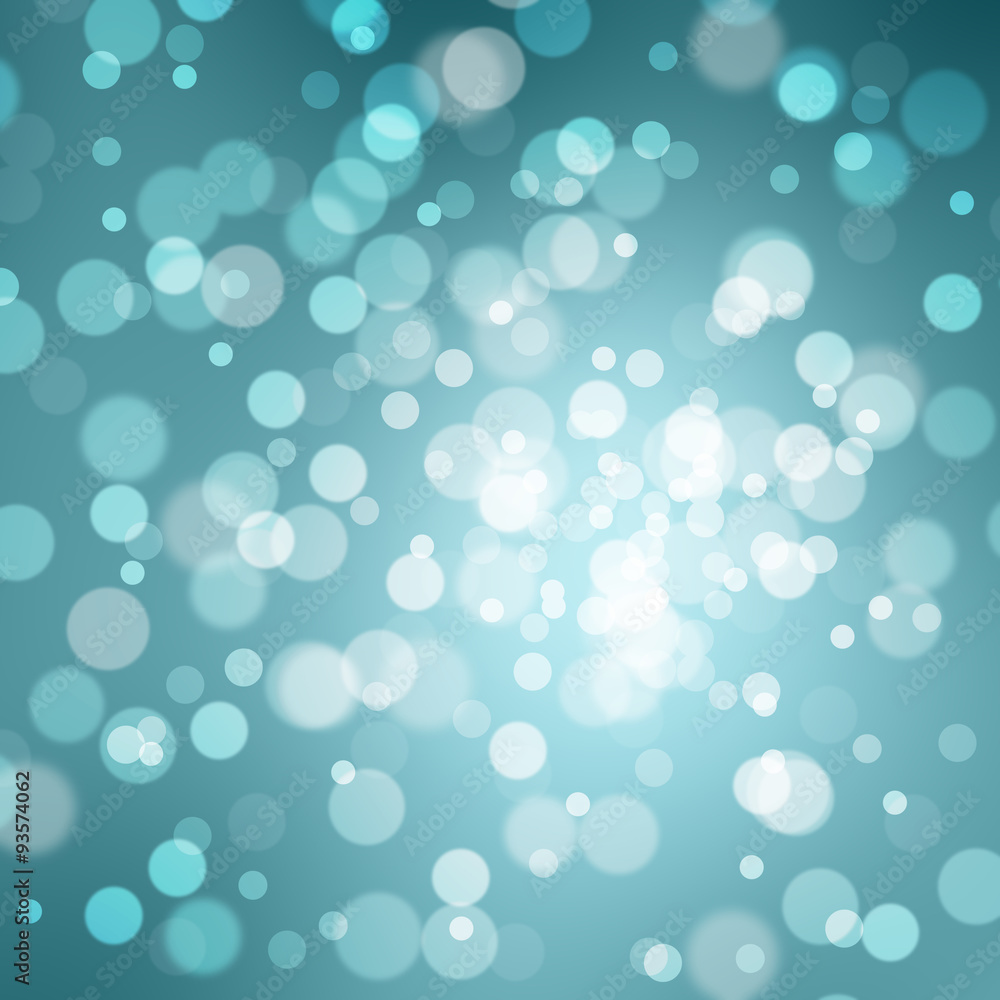 Aufkleber lovely abstract blurred blue color bokeh circles background. beautiful fresh abstract new year and c