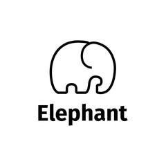 Vector trendy line style minimalistic elephant logo