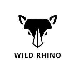 Vector minimalistic flat rhino head logo