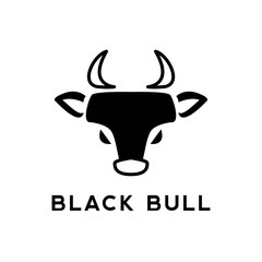 Vector minimalistic flat bull head logo