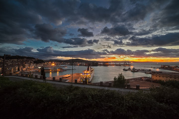 ANCONA, PORTO DI ANCONA AL TRAMONTO