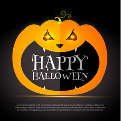 Halloween Party Design template, with pumpkin, bats and place