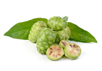 Fototapeta premium Great morinda isolated on white background