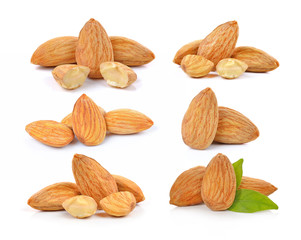 almond nuts isolated on white background