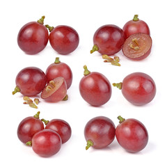 red grapes isolated on white background - 93577412