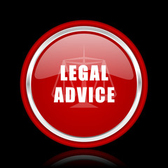 legal advice red glossy cirle web icon on black bacground