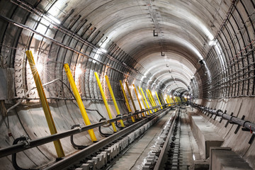 The construction of the subway tunnel