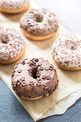 Sweet chocolate donuts