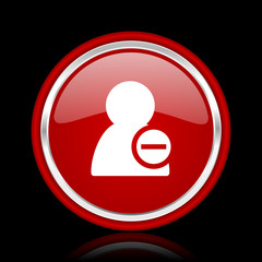 remove contact red glossy cirle web icon on black bacground