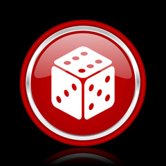 game red glossy cirle web icon on black bacground