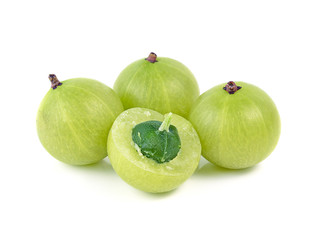 gooseberries on white background