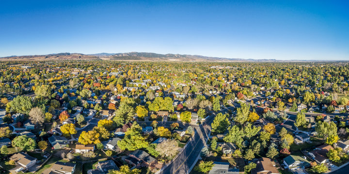 aerial panorama of Fort Collins