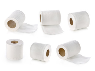 toilet paper isolated on white background