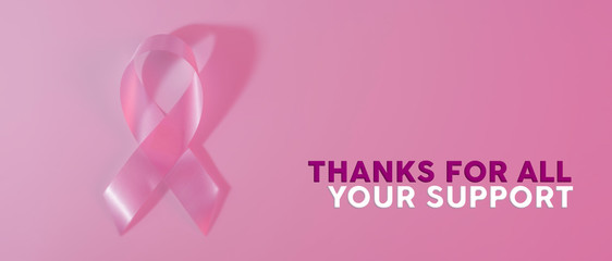 Breast cancer awareness ribbon banner background