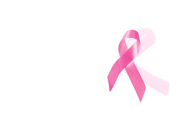 Breast cancer awareness ribbon isolated on white