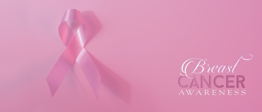 Breast cancer awareness ribbon banner background