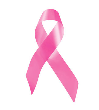 Breast cancer awareness ribbon isolated background