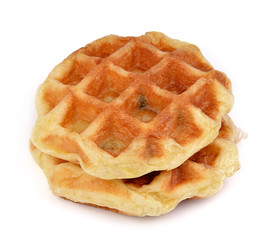 Sweet waffles isolated on white