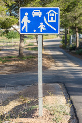Residential area traffic sign