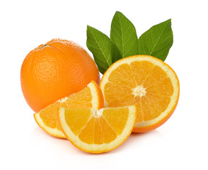 Orange fruit isolated on white background
