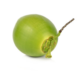 Green coconut Fruit isolated on white background.