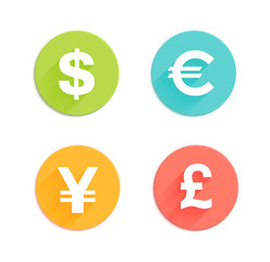 Currency flat icons