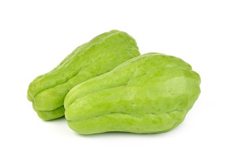 Chayote on white background