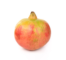 Ripe pomegranate fruit isolated on white background