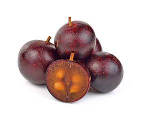 Flacourtia fruit on white background