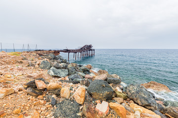 the old pier of the island
