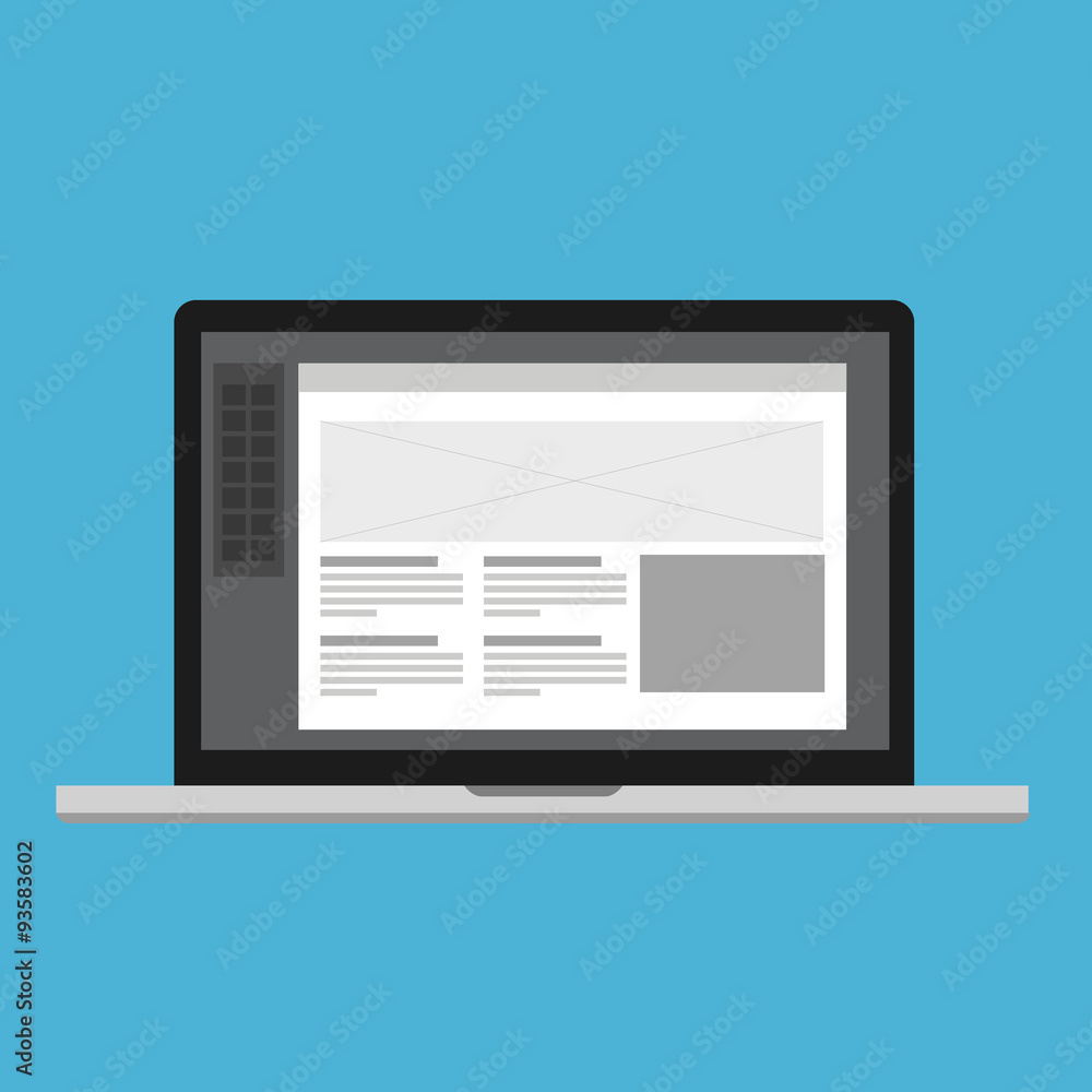 Aufkleber wireframe ui ix design software laptop web development process
