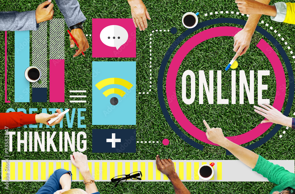 Poster online communication internet networking concept