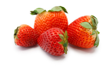 Strawberries isolated on white background