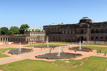 Park Zwingergarten with Semper Gallery inside the palace Zwinger, Dresden