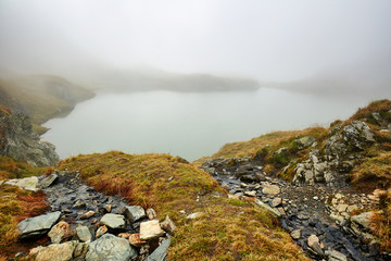 Glacial lake in the mountains