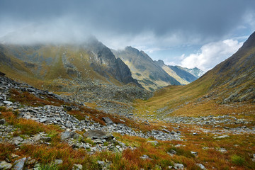 Mountains and clouds landscape