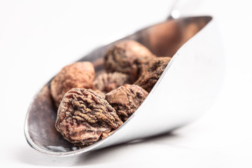 dried fig fruit on white background