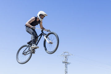 BMX rider jumping  .