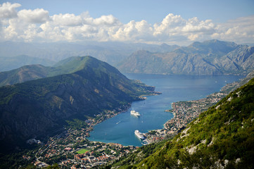 Fototapeta na wymiar Bay of Kotor panorama