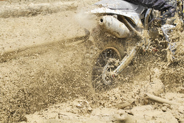 Motocross in muddy track © toa555