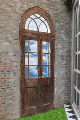 Old classic wooden door