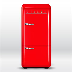 Red retro fridge