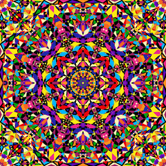 bright geometric seamless kaleidoscope pattern