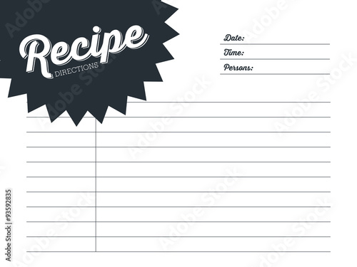simple recipe card design in dark blue template vector recipe card design template