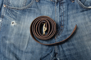 jeans and leather belt 