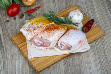 Raw chicken thights