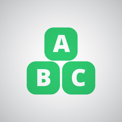 Flat green Abc Blocks icon