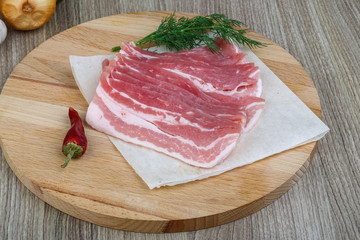 Raw bacon