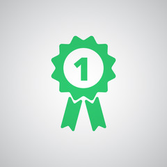 Flat green Prize Ribbon icon