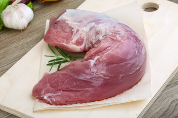 Raw pork fillet